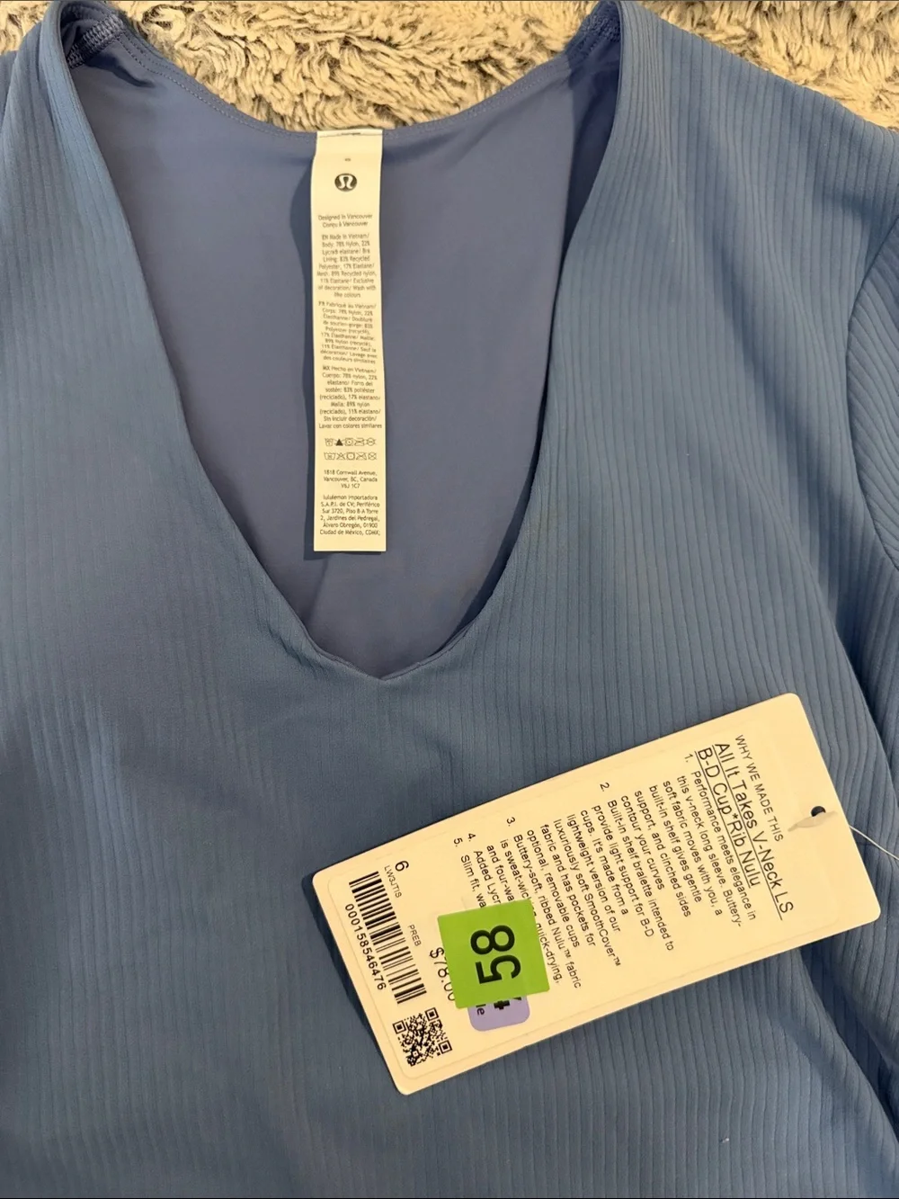 Lululemon All it Takes V-Neck Long Sleeve - 6